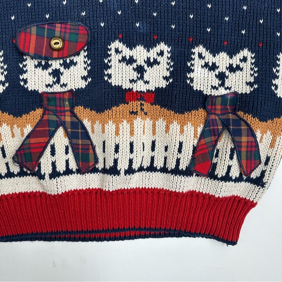 Vintage Crazy Cat Lady Bear Ugly Holiday Sweater S M - Picture 5 of 11